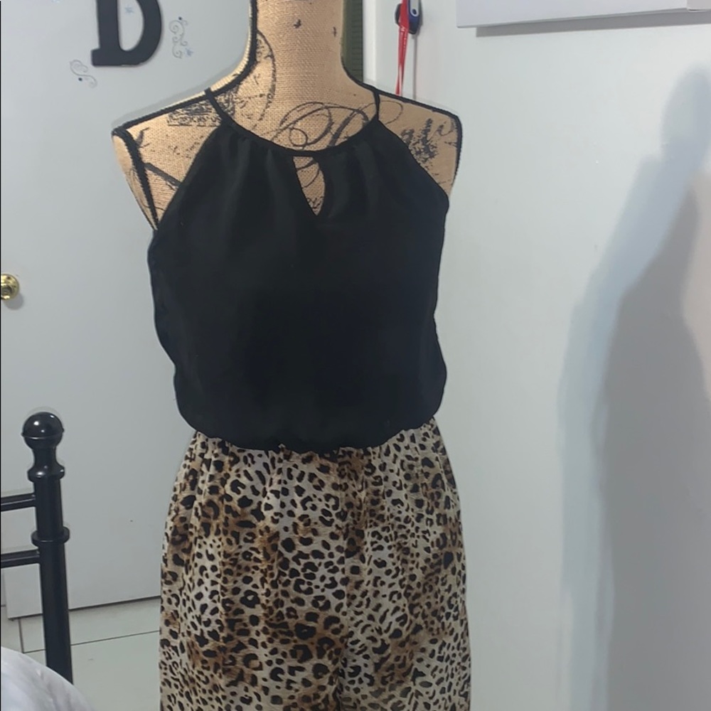 Black & cheetah romper